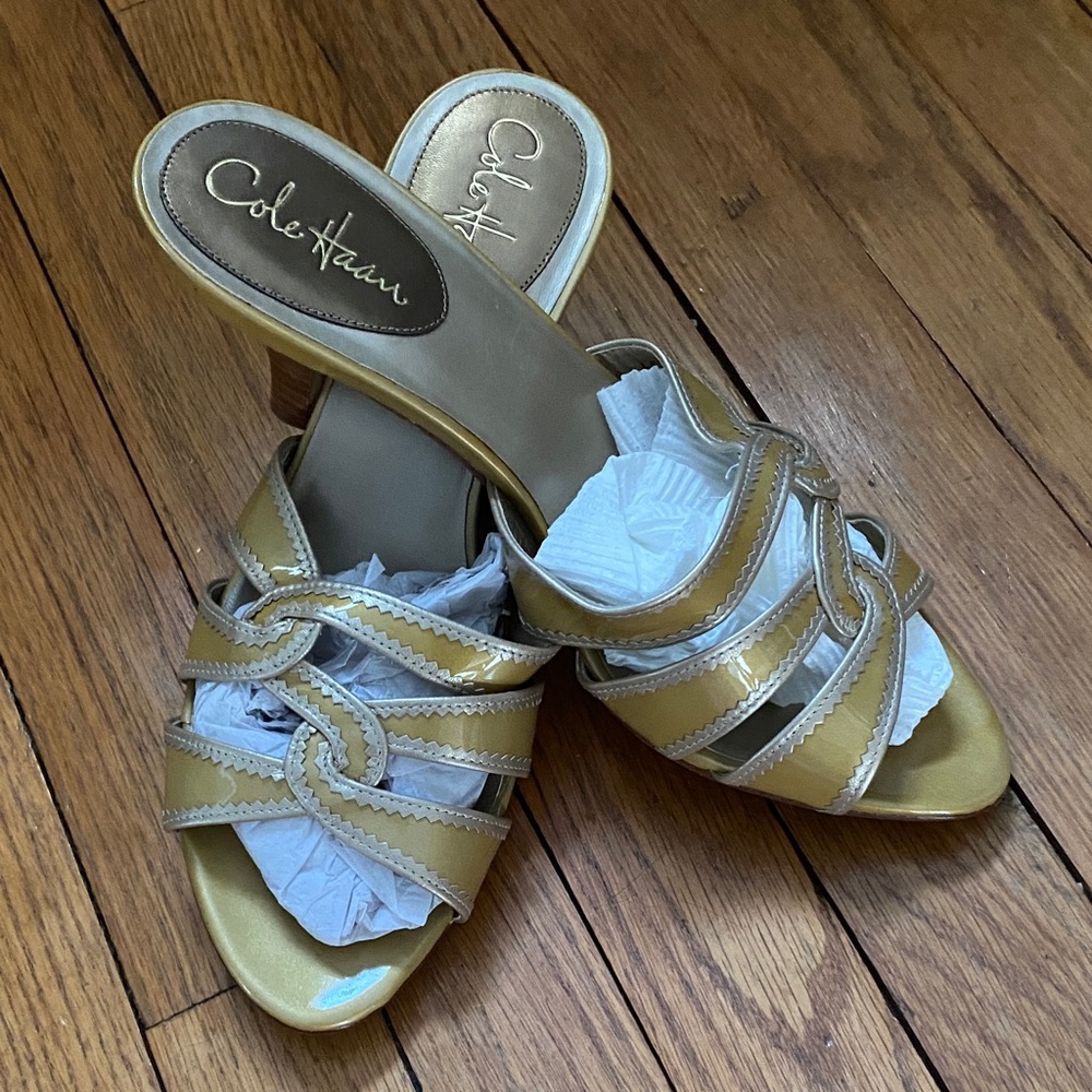 NWOT Cole Haan Women's Gold Mules size 10